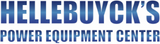 Hellebuyck's Power Equipment Center logo with blue text on a white background
