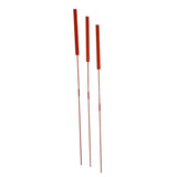 Three red vertical sticks on a white background